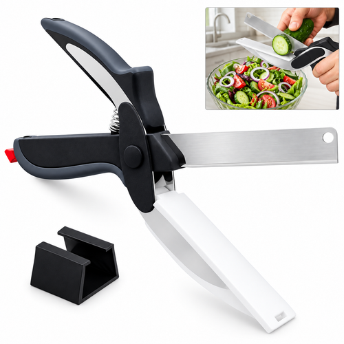 2 in 1 Kitchen Scissors for Food with Cutting Board, Safety Lock