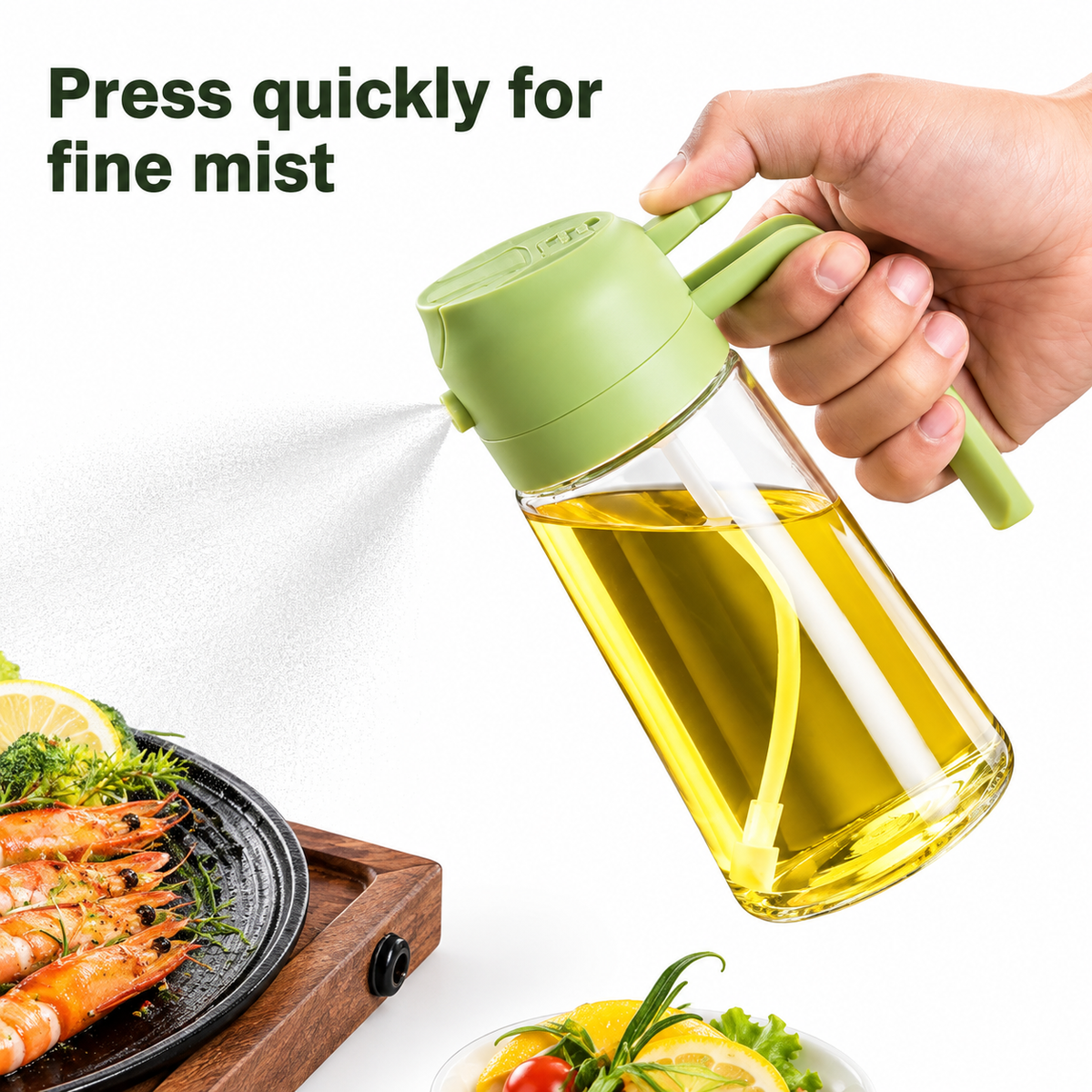 2 in 1 Oil Dispenser Spary Bottle For Cooking